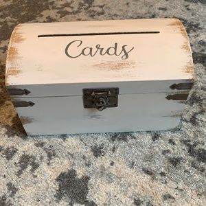 Vintage white wedding card box